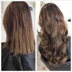 Mirror Mirror Hair Salon - Beautiful Before and after extension transformation!