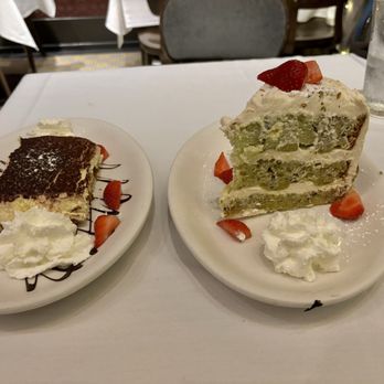 Viaggio Restaurant Chicago - Tiramisu and pistachio cake - Italian Near Me - Chicago, Illinois Viaggio Restaurant Chicago - Tiramisu and pistachio cake - Italian Near Me - Chicago, Illinois
