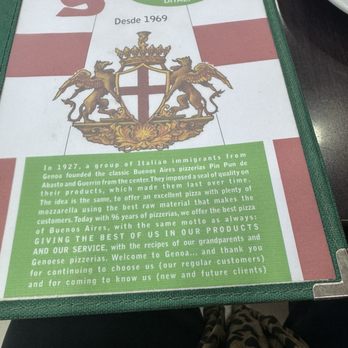 Pizzeria Genova - Menu cover - Pizza Near Me - Buenos Aires, C
