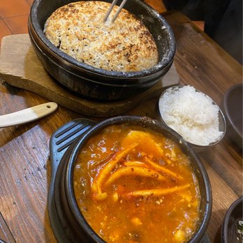 Pyeong Chang Tofu - mushroom tofu soup and crispy rice - Korean Near Me - Berkeley, California Pyeong Chang Tofu - mushroom tofu soup and crispy rice - Korean Near Me - Berkeley, California