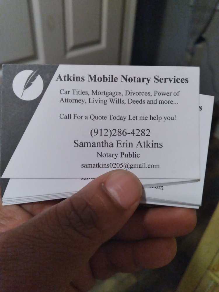 ATKINS MOBILE NOTARY SERVICES Updated October 2024 Request a Quote