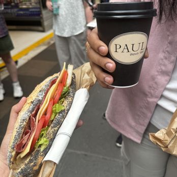 PAUL - Gloucester Road - Sandwich Montagnard Coppa Ham and Cheese Sandwich + Latte - Bakeries Near Me - London, XGL PAUL - Gloucester Road - Sandwich Montagnard Coppa Ham and Cheese Sandwich + Latte - Bakeries Near Me - London, XGL