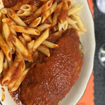 Mikes kitchen - Eggplant parmigiana and I had already begun to stir my pasta! Oops! - Italian Near Me - Cranston, Rhode Island