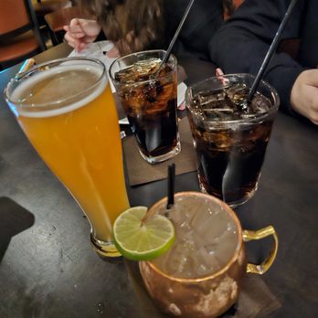 110 Grill Providence - Drinks= Blue moon, Tequila mule, 2 cokes - New American Near Me - Providence, Rhode Island