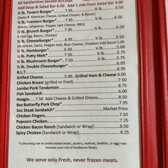 Wedron Office - Sandwiches - A printed menu featuring sandwiches, burgers, and wraps with prices, including options like cheeseburgers, chicken sandwiches, and pork chops. - American Near Me - Ottawa, Illinois