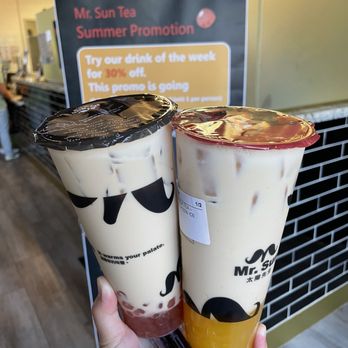 Mr Sun Tea - Strawberry Boba Milk Tea and Mango Boba Milk Tea - Bubble Tea Near Me - Sacramento, California