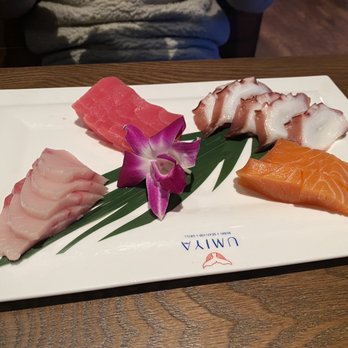 Umiya - Sashimi-yellow tail, salmon, octopus. - Sushi Bars Near Me - San Antonio, Texas Umiya - Sashimi-yellow tail, salmon, octopus. - Sushi Bars Near Me - San Antonio, Texas