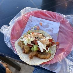 La Paceña - I ate the shrimp taco and then remembered to take a picture! Super delicious, the green salsa and pico de gallo were amazing!