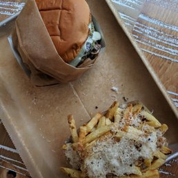 Burger and fries Burger and fries