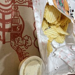 The Pizza Station - Potatoe Chips with peppercorn dip sauce