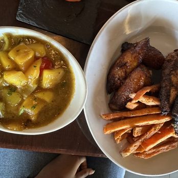 Chef Rob's Cafe & Bar - Mango sauce for Blacken Chicken and sides - Caribbean Near Me - Atlanta, Georgia Chef Rob's Cafe & Bar - Mango sauce for Blacken Chicken and sides - Caribbean Near Me - Atlanta, Georgia
