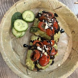 We know "pan con aguacate"! We grew up on this! They grow in our backyards! But the chef here has mastered them! Tomato Basil Toast We know "pan con aguacate"! We grew up on this! They grow in our backyards! But the chef here has mastered them! Tomato Basil Toast