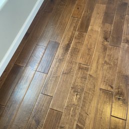 a hardwood floor in a bathroom