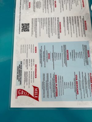 Menu photo 4 7 Mile Grill Marathon, FL