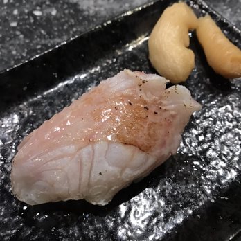 Sushi Murayama - Kinki, briefly torched and seasoned w sea salt and lemon, served w peeled simmered, seasoned fingers of ginger. - Sushi Bars Near Me - Honolulu, Hawaii