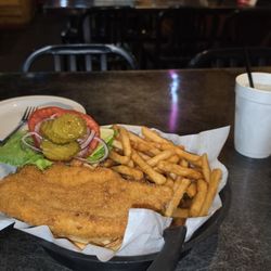 The Joint St. Pete - Hoosiers Pork Tenderloin Sandwich with fries. Tasty, filling and delicious!