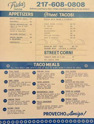 Menu photo 4 Frida’s Tacos Taylor Springs, IL Menu photo 4 Frida’s Tacos Taylor Springs, IL
