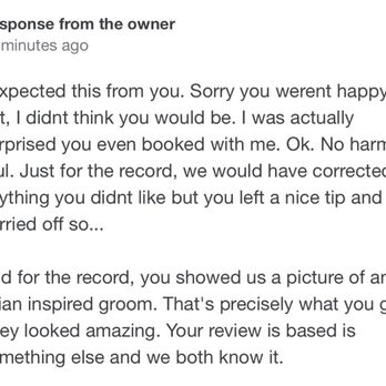 Dog Friendly Grooms - The owners unprofessional response via Google. - Pet Groomers Near Me - Ridgewood, New York