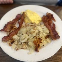 1 egg with bacon and hash browns