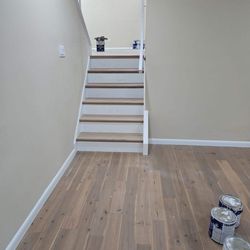 Expert Handyman & General Contractor - New treads on stairs and completed rebuilt lower staircase.