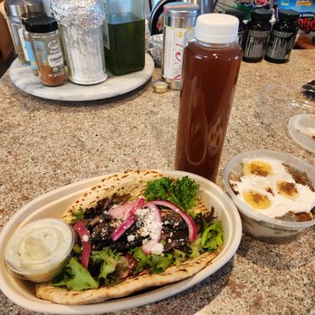 Kenkakshen Meals - Mushroom shwarma , banana chia pudding, smokey ginger sasparilla tea - Personal Chefs Near Me