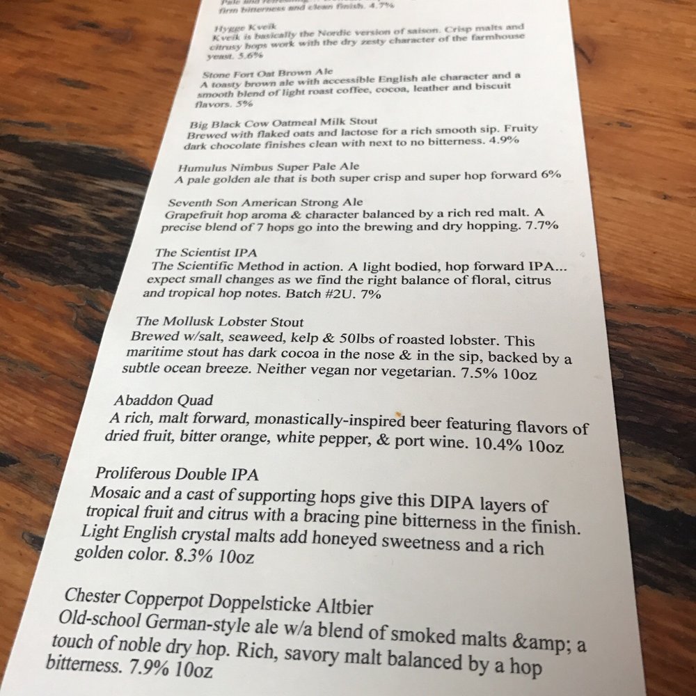 Seventh Son Brewing - Today's menu (3/19/17) - Breweries Near Me - Columbus, Ohio Seventh Son Brewing - Today's menu (3/19/17) - Breweries Near Me - Columbus, Ohio