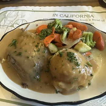 Pea Soup Andersen's Restaurant - Pot roast.  Gravy mashed potatoes and veggies.  The veggies were ok. But the meat was nasty and flavorless - American Near Me - Santa Nella, California