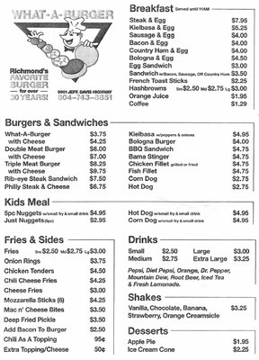 Menu photo 4 What-a-burger Richmond, VA