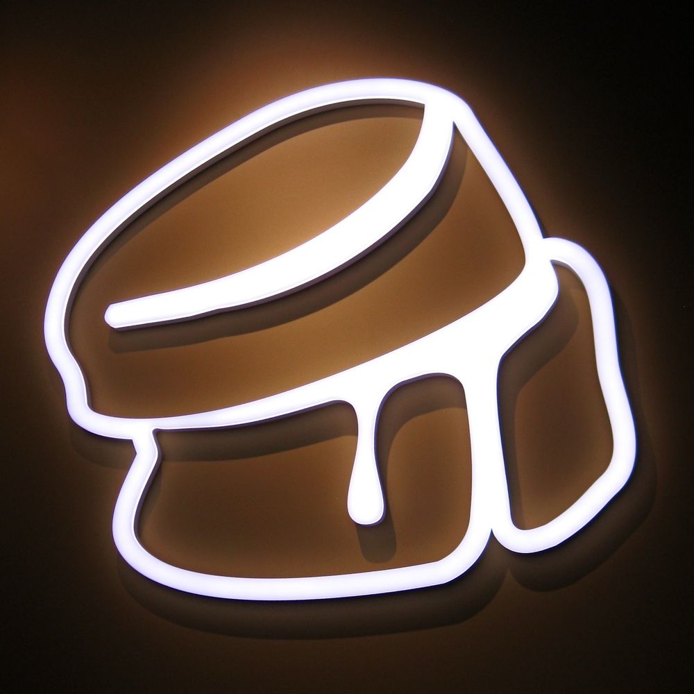 Fluffy Fluffy - Decor, neon light of fluffy pancakes - Coffee & Tea Near Me - Davis, California