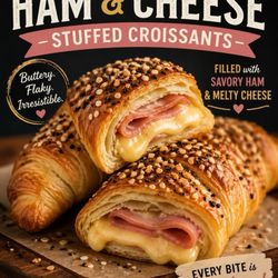 Hot and savory Ham & Cheese Croissants