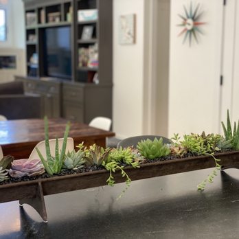 Rooted Mill Valley - Succulent arrangement in vintage chicken feed trough - Floral Designers Near Me Rooted Mill Valley - Succulent arrangement in vintage chicken feed trough - Floral Designers Near Me