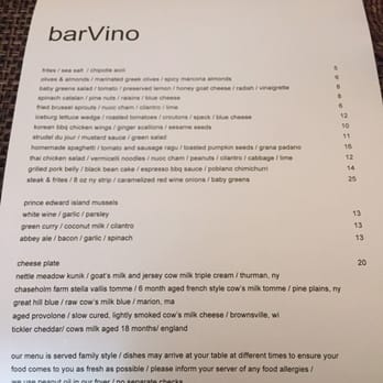 barVino - Menu, April 2016 - New American Near Me - North Creek, New York barVino - Menu, April 2016 - New American Near Me - North Creek, New York