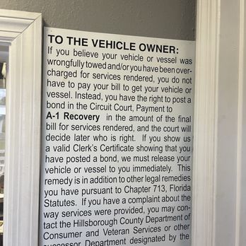 A 1 Recovery - Rights - Towing Near Me - Oldsmar, Florida