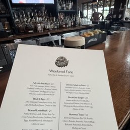 Weekend Breakfast menu Weekend Breakfast menu