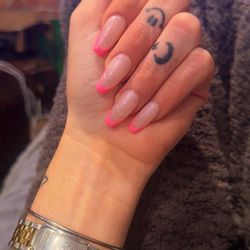 Medium coffin gel-x with French tip