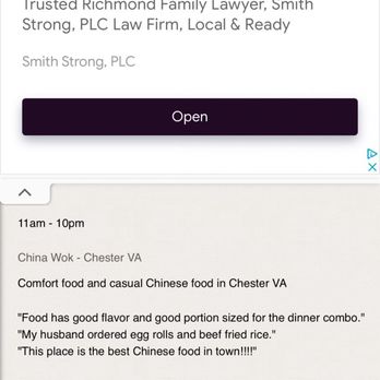 China Wok - Website - Chinese Near Me - Chester, Virginia