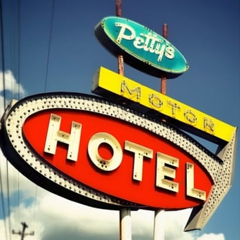 Petty's Motor Hotel - Original retro neon sign - Hotels Near Me - Lufkin, Texas Petty's Motor Hotel - Original retro neon sign - Hotels Near Me - Lufkin, Texas