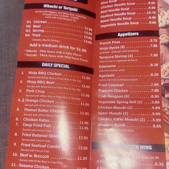 Ninja Hibachi Express - Menu 2026 - Japanese Near Me - North Highlands, California