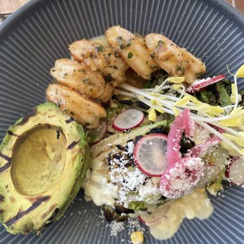 AVEO Table + Bar - Grilled avocado salad with shrimp - Breakfast & Brunch Near Me - Dana Point, California AVEO Table + Bar - Grilled avocado salad with shrimp - Breakfast & Brunch Near Me - Dana Point, California