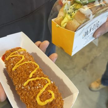 Oh K-Dog & Egg Toast - corn dog with 1/2 dog 1/2 cheese & avocado egg toast - Korean Near Me - Quincy, Massachusetts Oh K-Dog & Egg Toast - corn dog with 1/2 dog 1/2 cheese & avocado egg toast - Korean Near Me - Quincy, Massachusetts