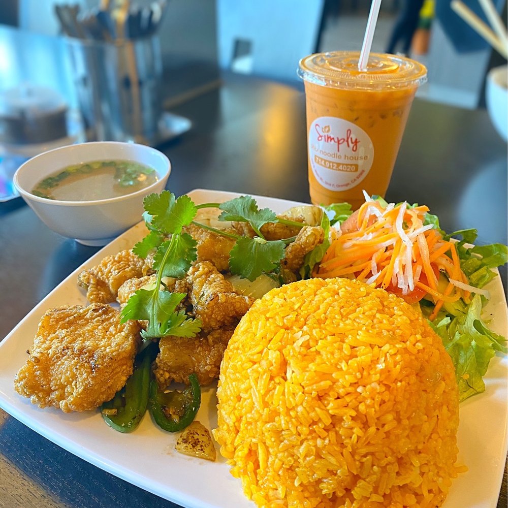 Simply Pho - Cubed Fish Fillet Specialty Dish P.S. get the red rice - Noodles Near Me - Orange, California Simply Pho - Cubed Fish Fillet Specialty Dish P.S. get the red rice - Noodles Near Me - Orange, California