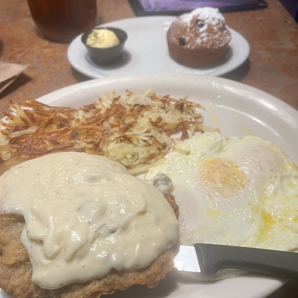 Huckleberry's - Chicken Fried Steak was on point, along with the house muffin. - Breakfast & Brunch Near Me - Fairfield, California Huckleberry's - Chicken Fried Steak was on point, along with the house muffin. - Breakfast & Brunch Near Me - Fairfield, California