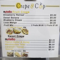 Crepe & Cup - Menu as of 6.18.2021
