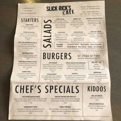 Menu photo 3 Slick Rick's Foods Natchez, MS Menu photo 3 Slick Rick's Foods Natchez, MS