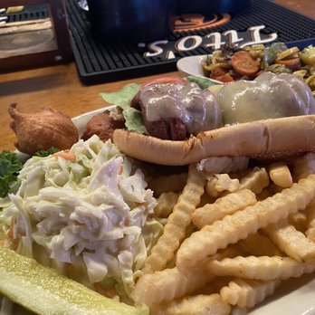 Jazz A Louisiana Kitchen - Andouille Mamou Poboy and side of Veggies - Cajun/Creole Near Me - Lubbock, Texas Jazz A Louisiana Kitchen - Andouille Mamou Poboy and side of Veggies - Cajun/Creole Near Me - Lubbock, Texas