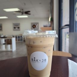 Mint latte with macadamia nut milk