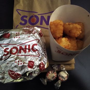 Sonic Drive-In - Junior Garlic Butter Bacon burger and medium tater tots. On special for $2.99. - Fast Food Near Me - Watertown, New York
