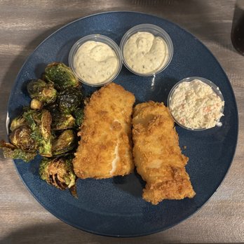 Blue Crab Restaurant - Cod and Brussels sprouts - Seafood Near Me - West Point, Virginia