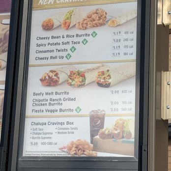 Taco Bell - Current value menu, more expensive than other locations that only charge $1 - Fast Food Near Me - Washington, Michigan