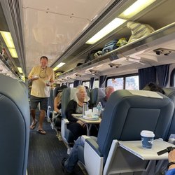 Ventura Amtrak Station - Variety of seating arrangements - some tables with room for 4. Drop down tables & Cafe.